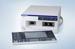 Marketing image of EU-ME3 endoscopic ultrasound processor from Olympus
