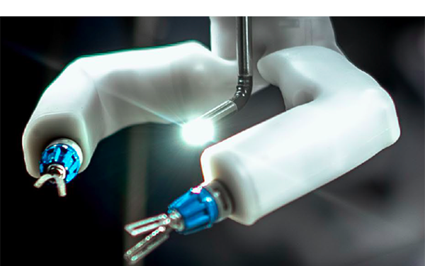 This is a Virtual Incision marketing image of its MIRA surgical robotics system.